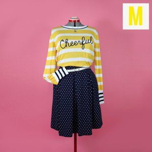 Outfit Yellow Stripe Graphic Sweater Lularoe Skirt
